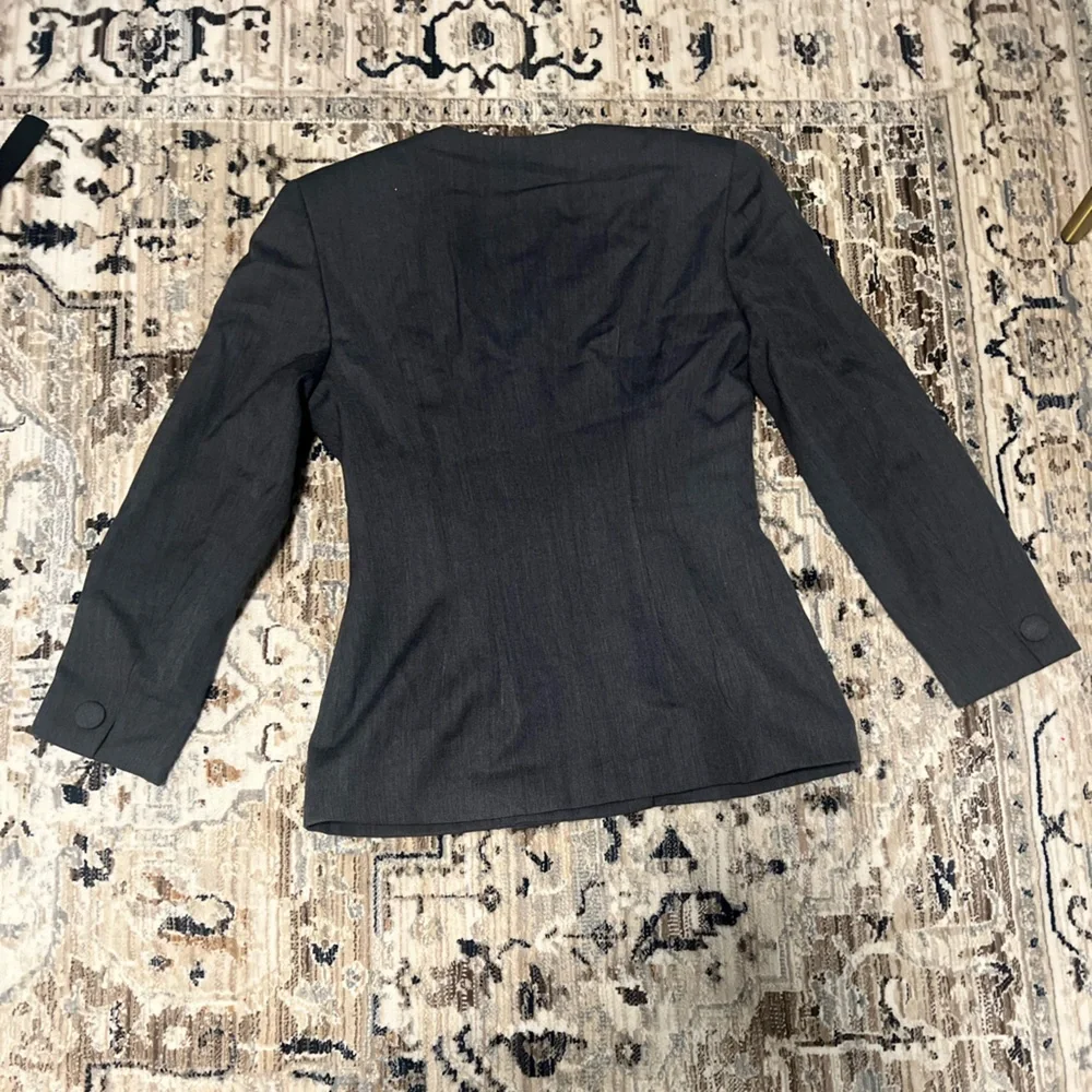 Dior Double-Breasted Pinstripe Blazer in Charcoal